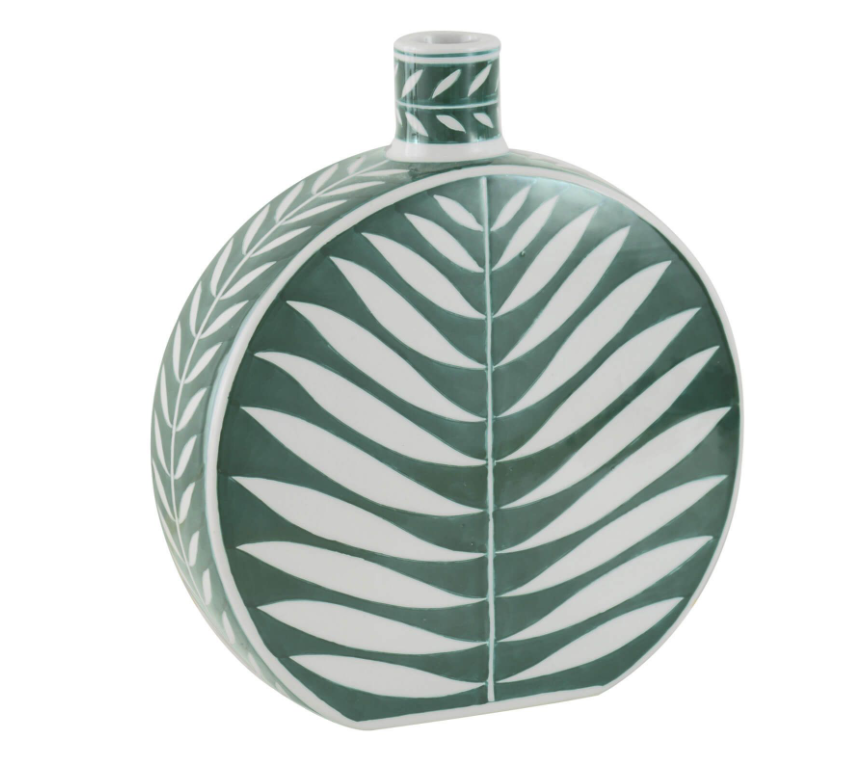 Ozanka Green/White Vase