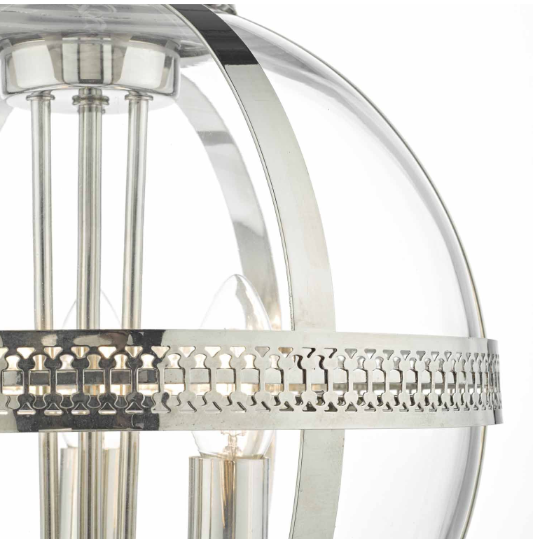 Vanessa Pendant Lighting Collection - Polished Chrome/Glass