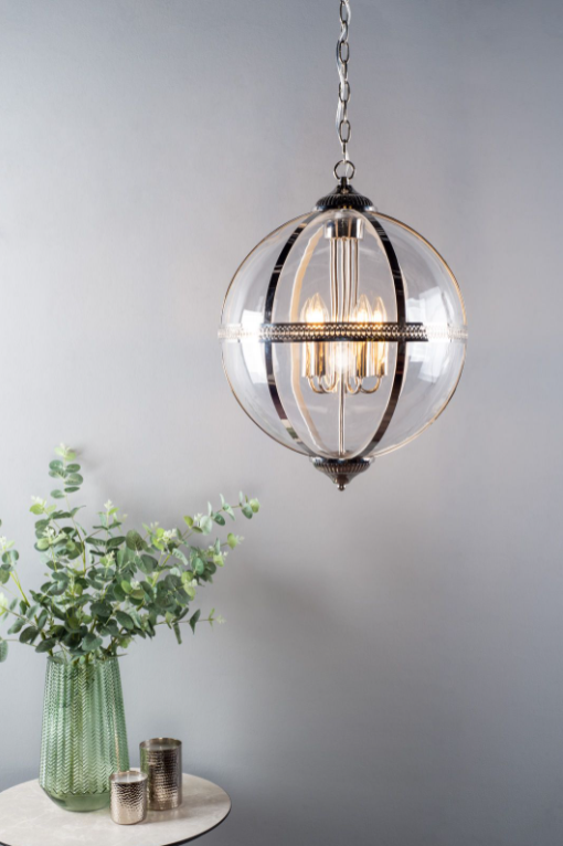 Vanessa Pendant Lighting Collection - Polished Chrome/Glass