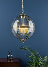 Vanessa Pendant Lighting Collection - Antique Brass/Glass