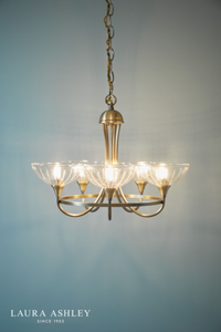 Laura Ashley - Wellham 5 Light Pendant - Antique Brass