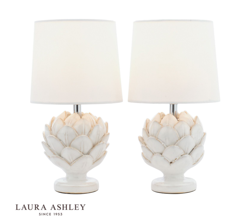 Laura Ashley - Artichoke Table Lamp Pair - White