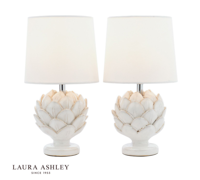 Laura Ashley - Artichoke Table Lamp Pair - White
