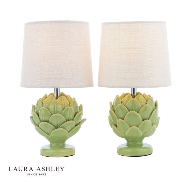 Laura Ashley - Artichoke Table Lamp Pair - Green