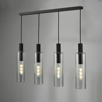 Ruben Lighting Collection - Satin Black and Ribbed Glass