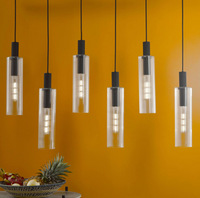 Ruben Lighting Collection - Satin Black and Ribbed Glass