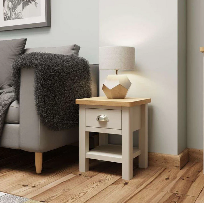 *CLEARANCE* RA Truffle Living Collection - 1 Drawer Lamp Table