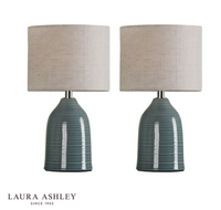 Laura Ashley - Penny Table Lamp (pair) - Blue Crackle Glaze