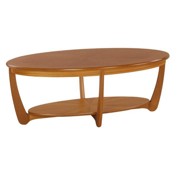 *CLEARANCE* Nathan Sunburst Oval Coffee Table - Teak
