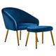 Yasmeen Armchair with Footstool - Various Colours Available