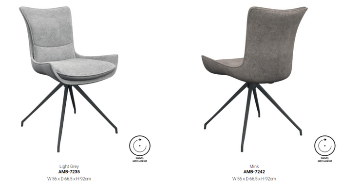 Amber Swivel Dining Chairs (pair)
