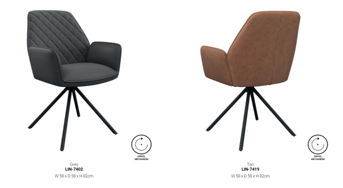 Lina Swivel Dining Chairs (pair)