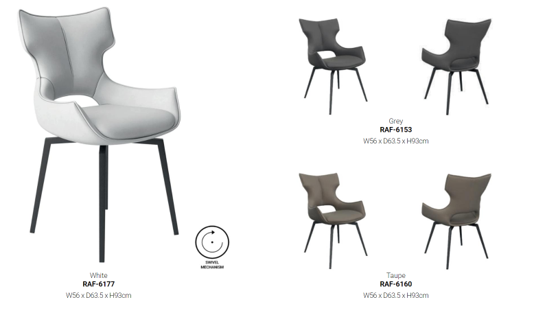 Raffaello Swivel Dining Chairs (pair)
