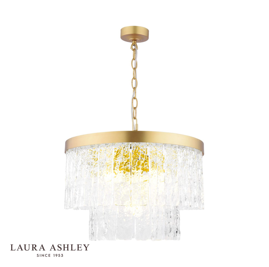 Laura Ashley - Durnsford 4 Light Pendant - Antique Brass