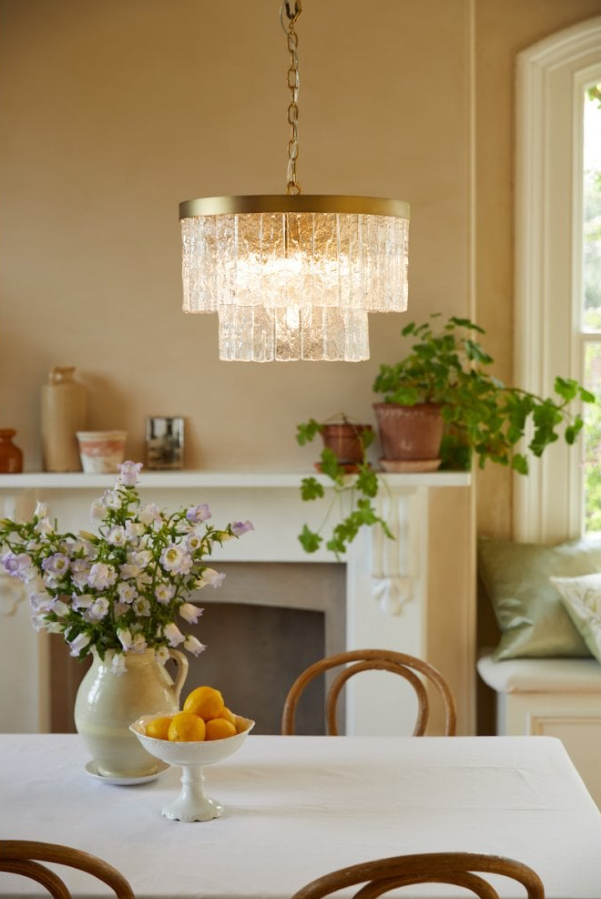 Laura Ashley - Durnsford 4 Light Pendant - Antique Brass