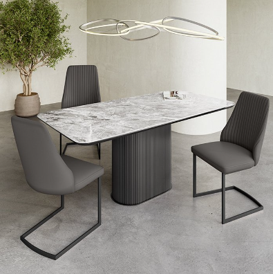 Roberto Dining Collection - Gloss Light Grey