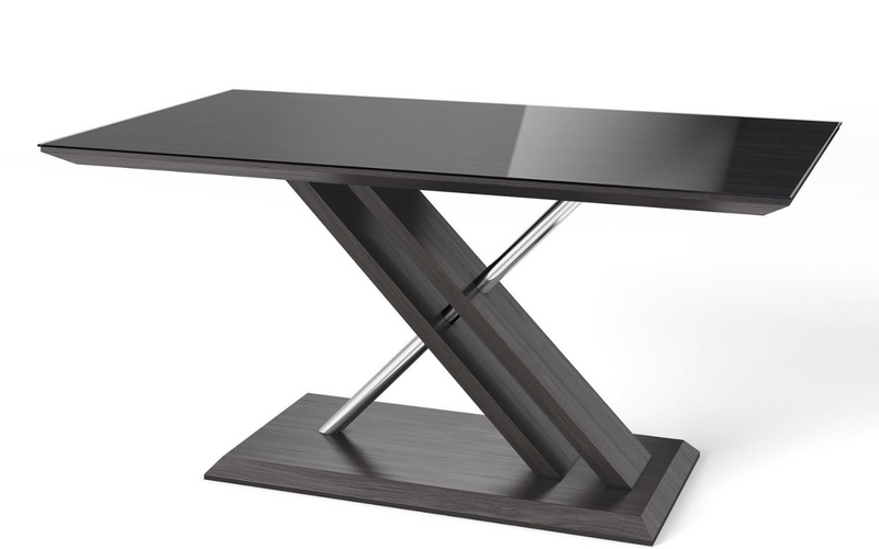 Xavi Dining Table - Grey Walnut/Black