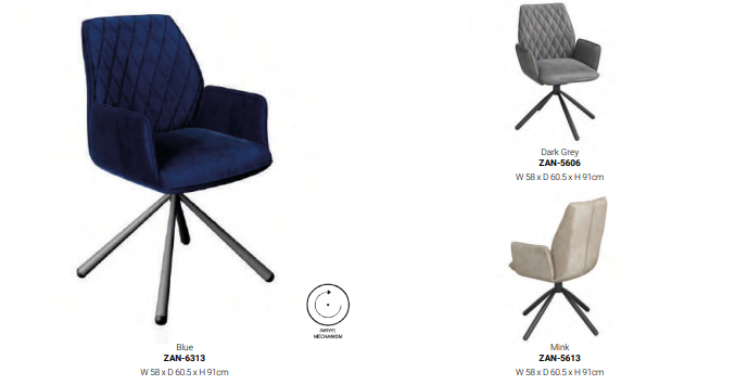Zanetti Swivel Dining Chairs (pair)