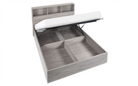 Bali Ottoman Storage Beds - Grey Oak
