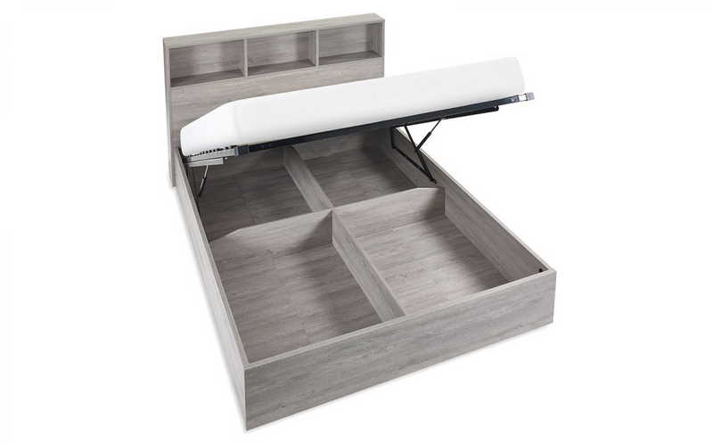 Bali Ottoman Storage Beds - Grey Oak