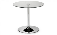 Kudos Pedestal Table - Chrome/Glass