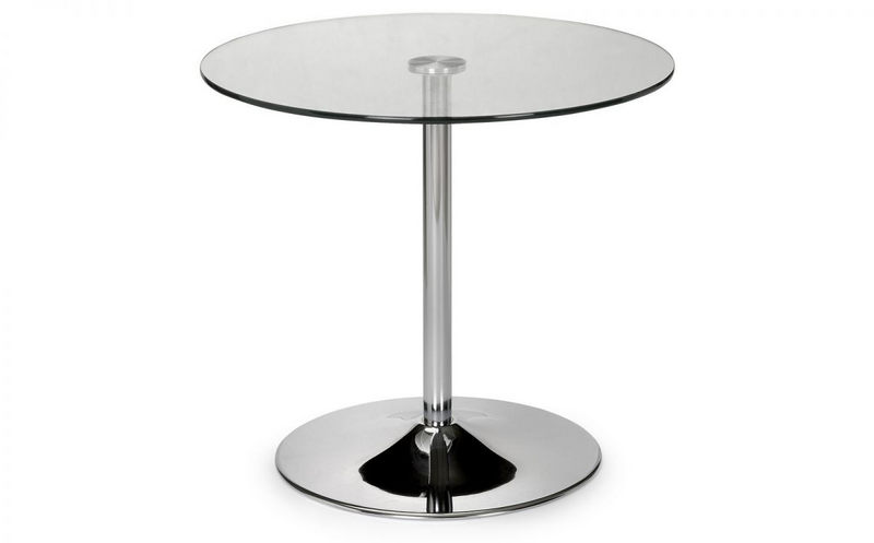 Kudos Pedestal Table - Chrome/Glass