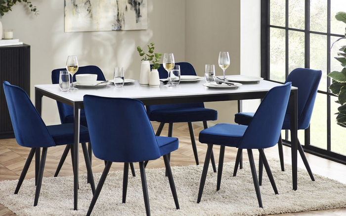 Miami Dining Table Collection - White Marble
