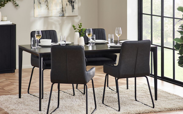 Miami Dining Table Collection - Grey Marble