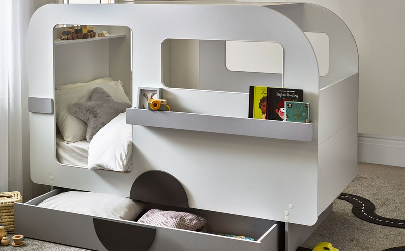 Tourer Caravan Bed - Vapor Grey/White