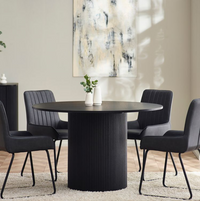 Louis Fluted Dining Table Collection - Black