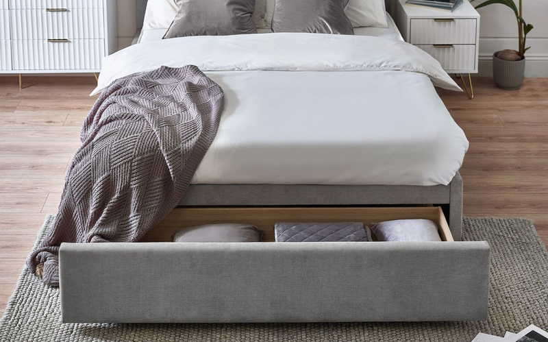 Savannah Bed with Drawer - Grey