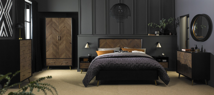 Sienna Bedroom Collection - Fumed Oak and Peppercorn