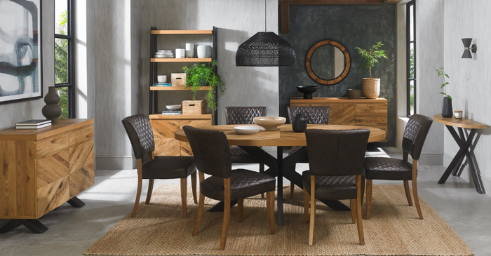 Ellipse Dining Collection - Rustic Oak