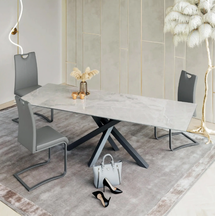 Brando Dining Collection - Gloss Light Grey