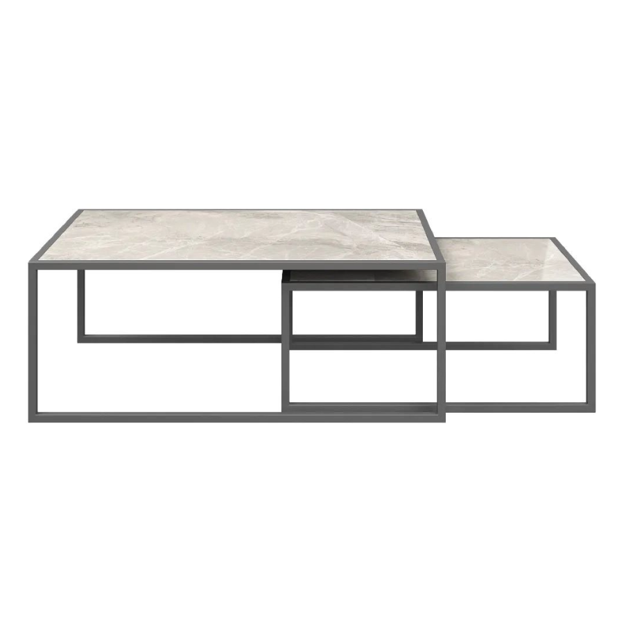 Brando Coffee Table Set - Gloss Light Grey