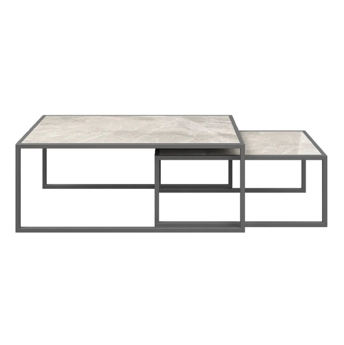 Brando Coffee Table Set - Gloss Light Grey