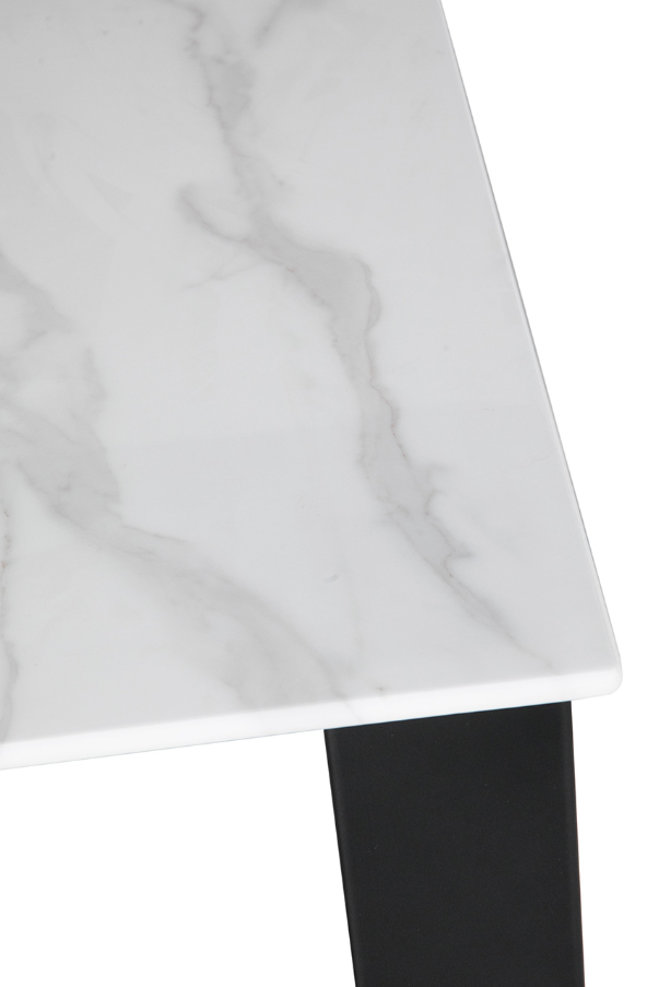 Circe Dining Table Collection - White Marbled Glass
