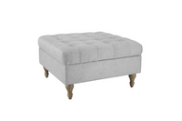 Abbott Button Storage Ottoman - Light Grey
