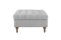 Abbott Button Storage Ottoman - Light Grey