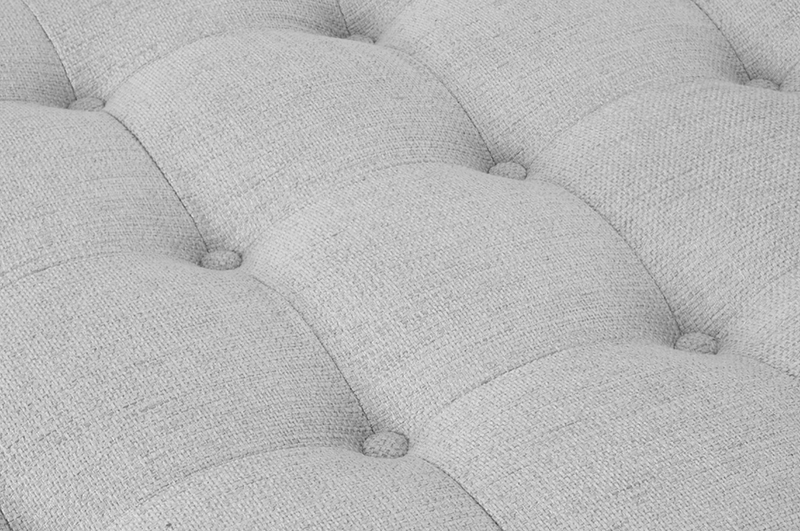 Abbott Button Storage Ottoman - Light Grey