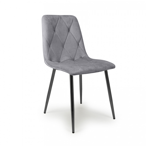 Vernon Dining Chair Quad - Velvet Grey