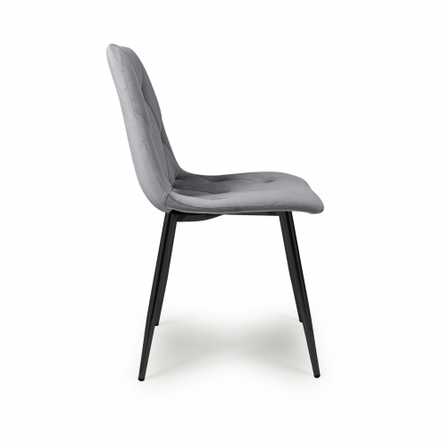 Vernon Dining Chair Quad - Velvet Grey