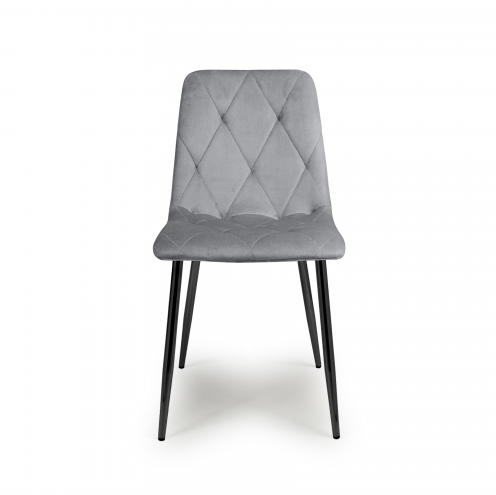 Vernon Dining Chair Quad - Velvet Grey