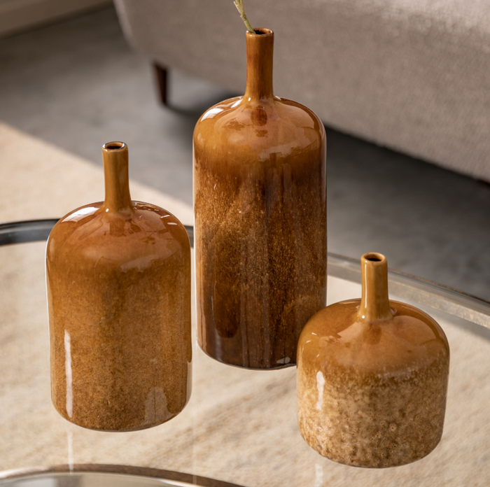 Vormark Ornamental Vases (Set of 3) - Brown *IN STOCK*