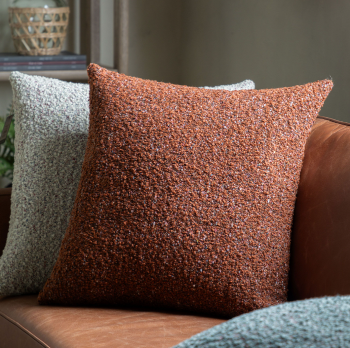 Boucle Knife Edge Cushion - Rust *IN STOCK*