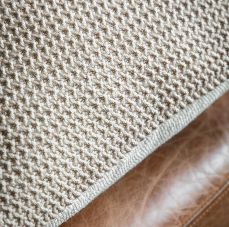 Moss Stitch Pom Pom Cushion - Natural *IN STOCK*