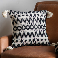 Black and Cream Tufted Cushion *IN STOCK*