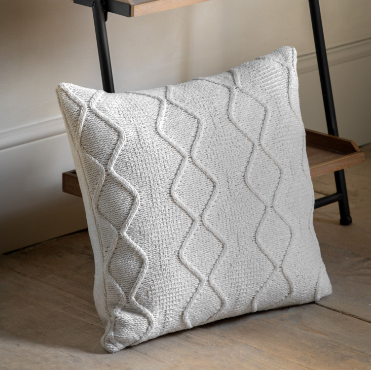 Chenille Cable Cushion - Cream *IN STOCK*
