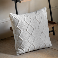 Chenille Cable Cushion - Cream *IN STOCK*