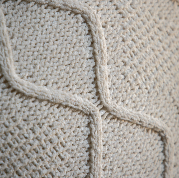 Chenille Cable Cushion - Cream *IN STOCK*